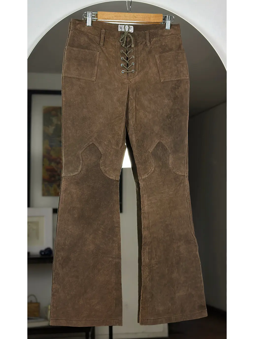 Pantalón café de gamuza 4