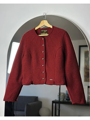 Chaqueta de lana burdeo