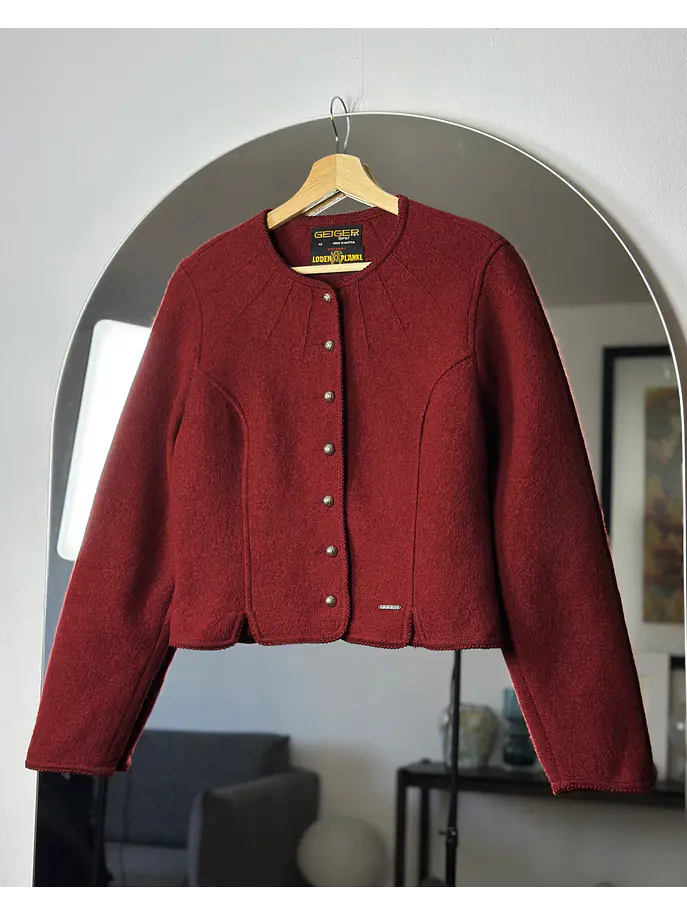 Chaqueta de lana burdeo 1