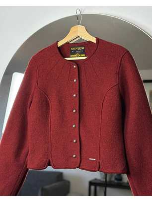 Chaqueta de lana burdeo