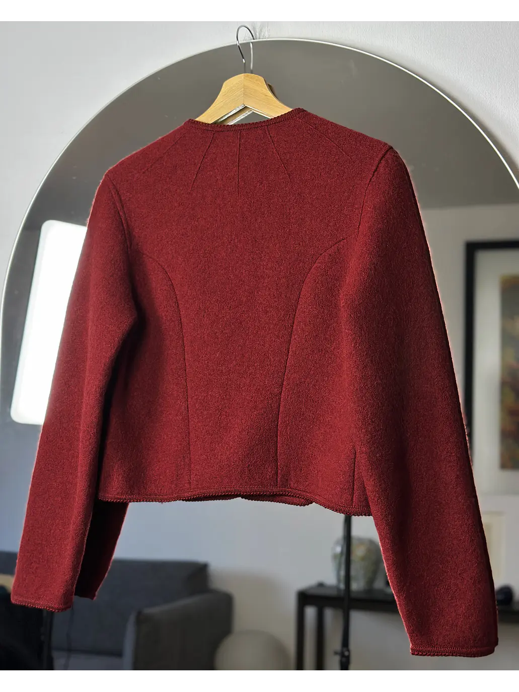 Chaqueta de lana burdeo 4
