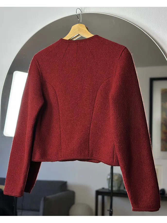 Chaqueta de lana burdeo 4