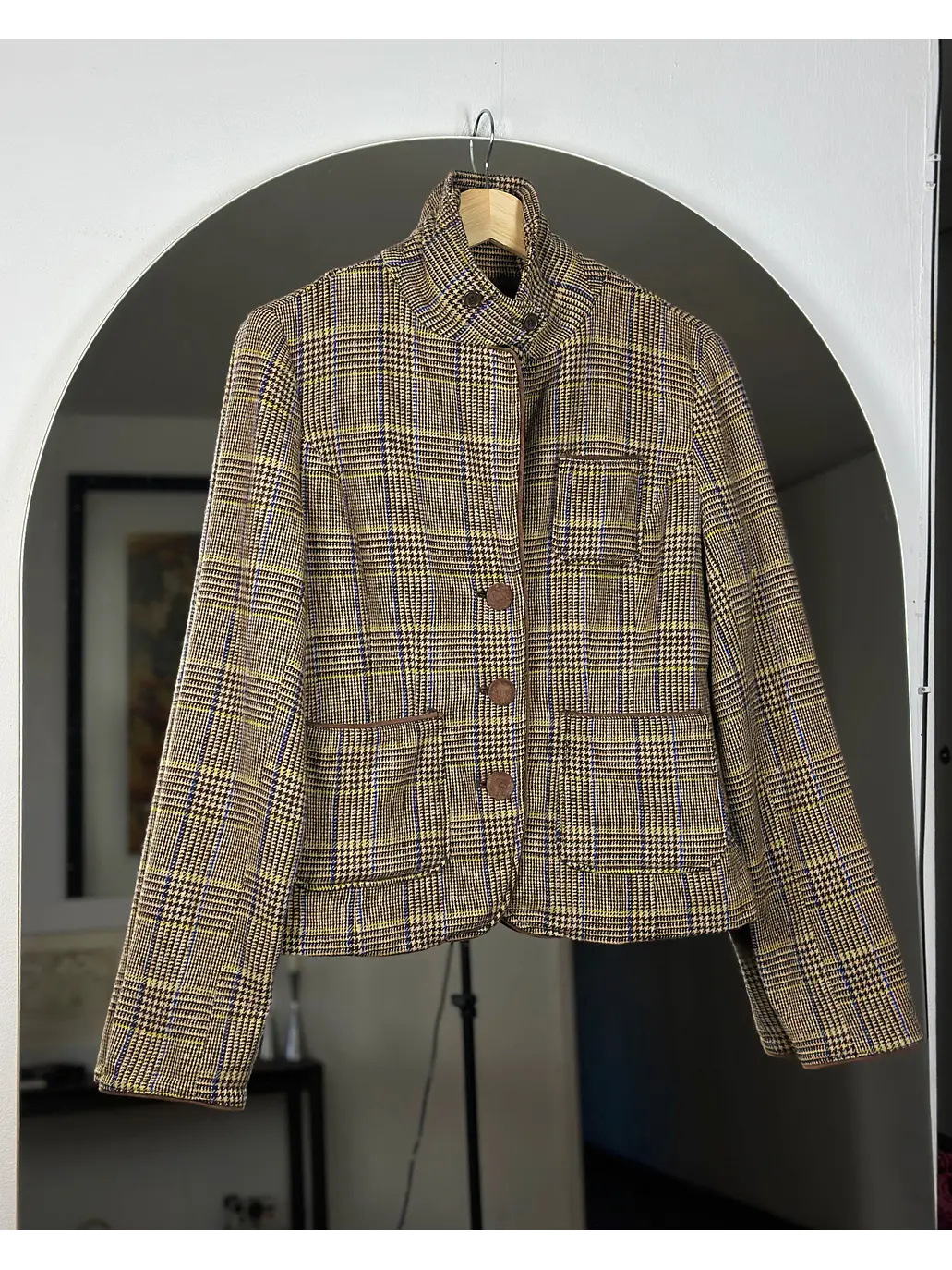 Blazer cuadrillé de lana 1