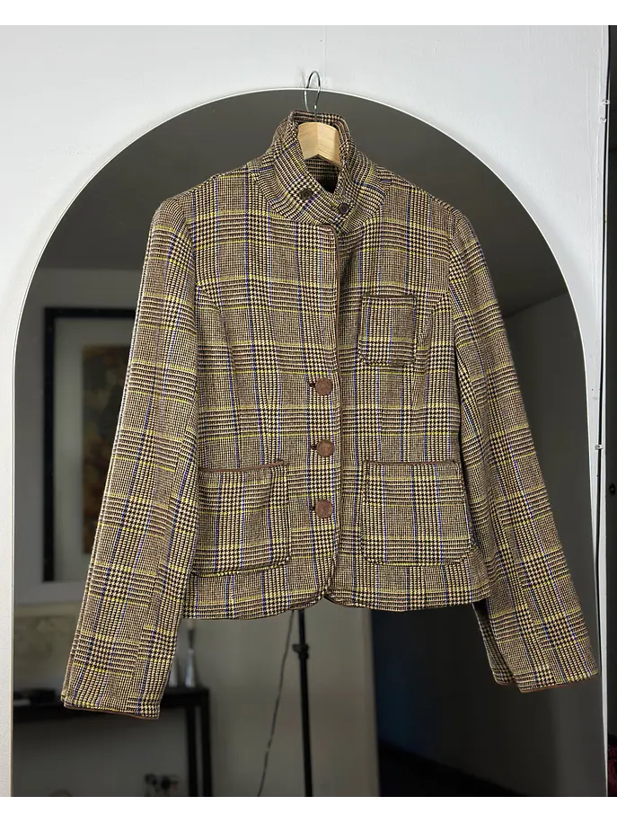 Blazer cuadrillé de lana 1