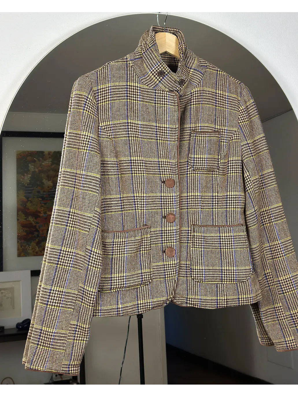 Blazer cuadrillé de lana 2