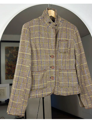 Blazer cuadrillé de lana