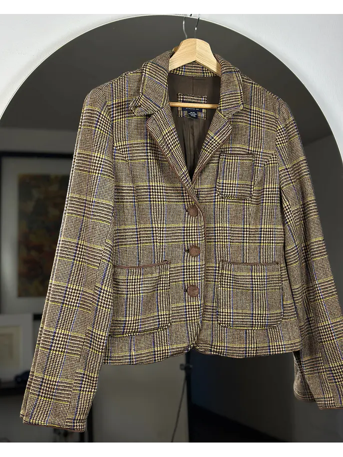 Blazer cuadrillé de lana 5
