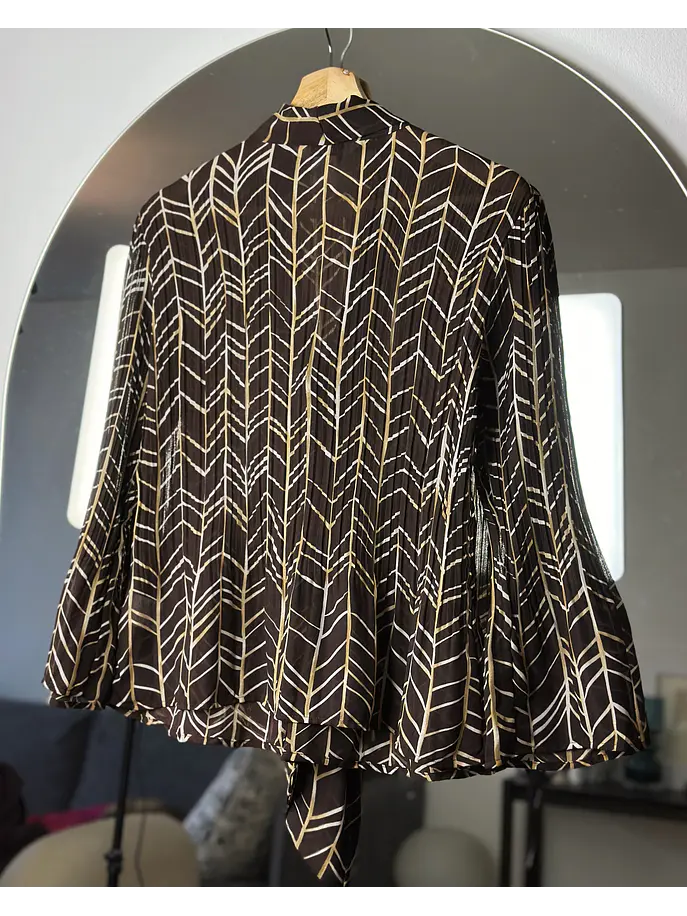 Blusa cafe plisada 3