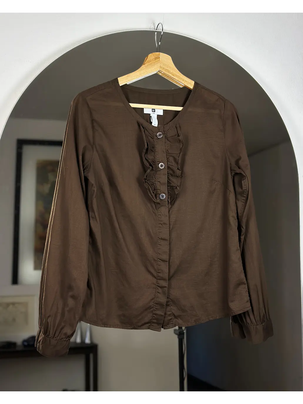 Camisa café algodón  1