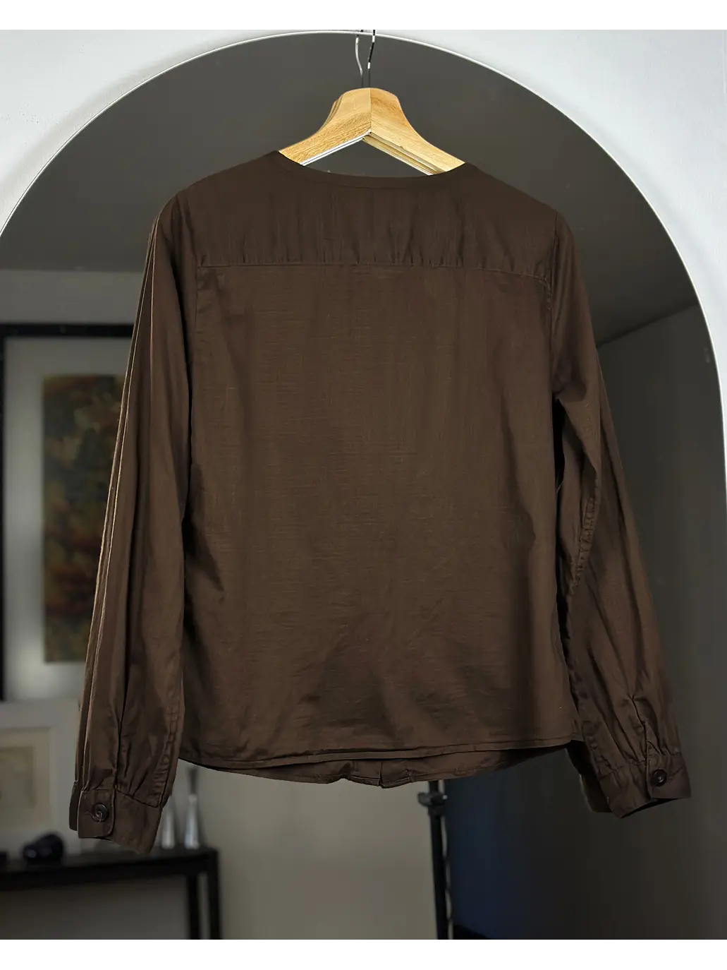 Camisa café algodón  3