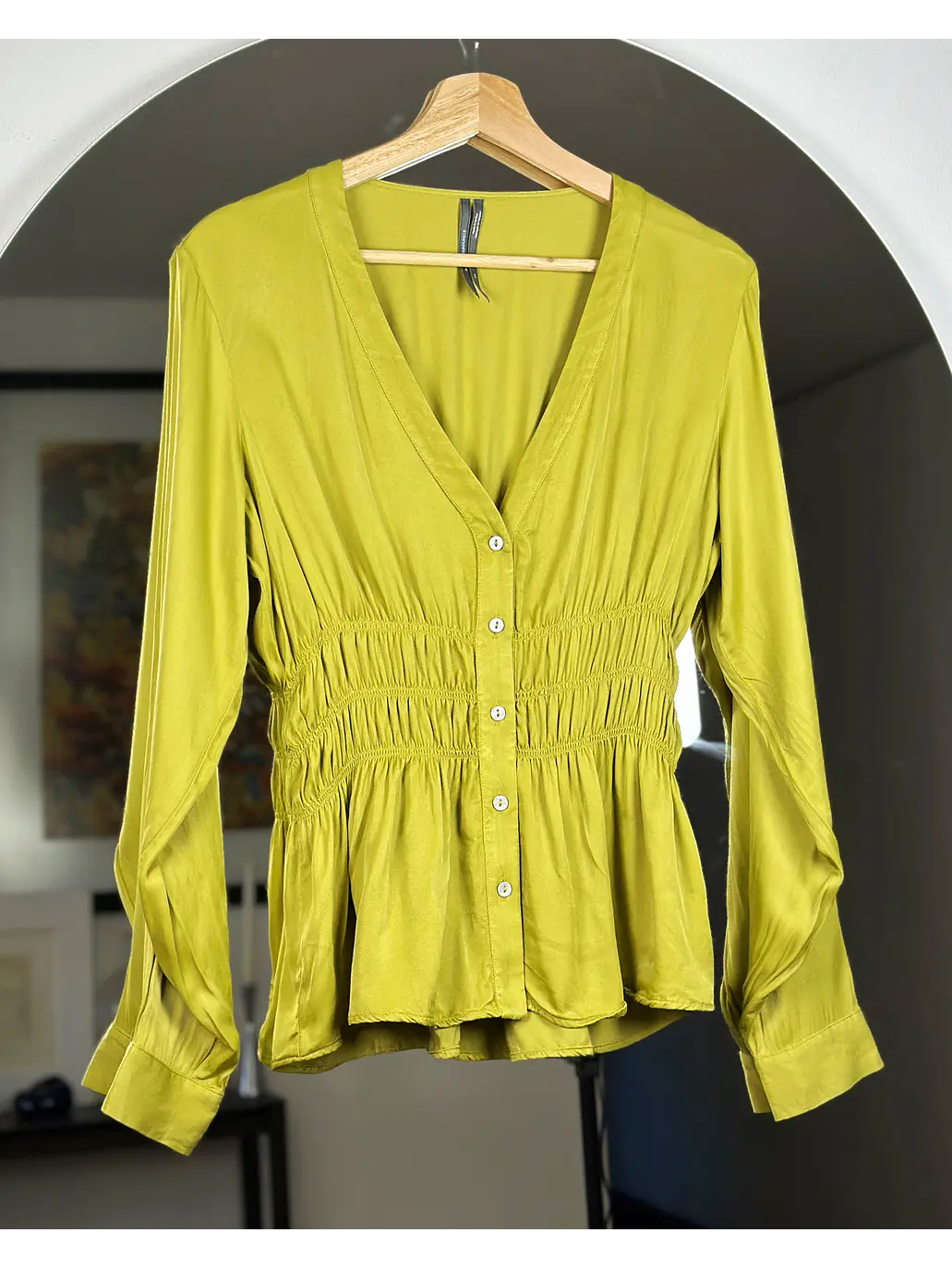 Top verde limon drapeado 1