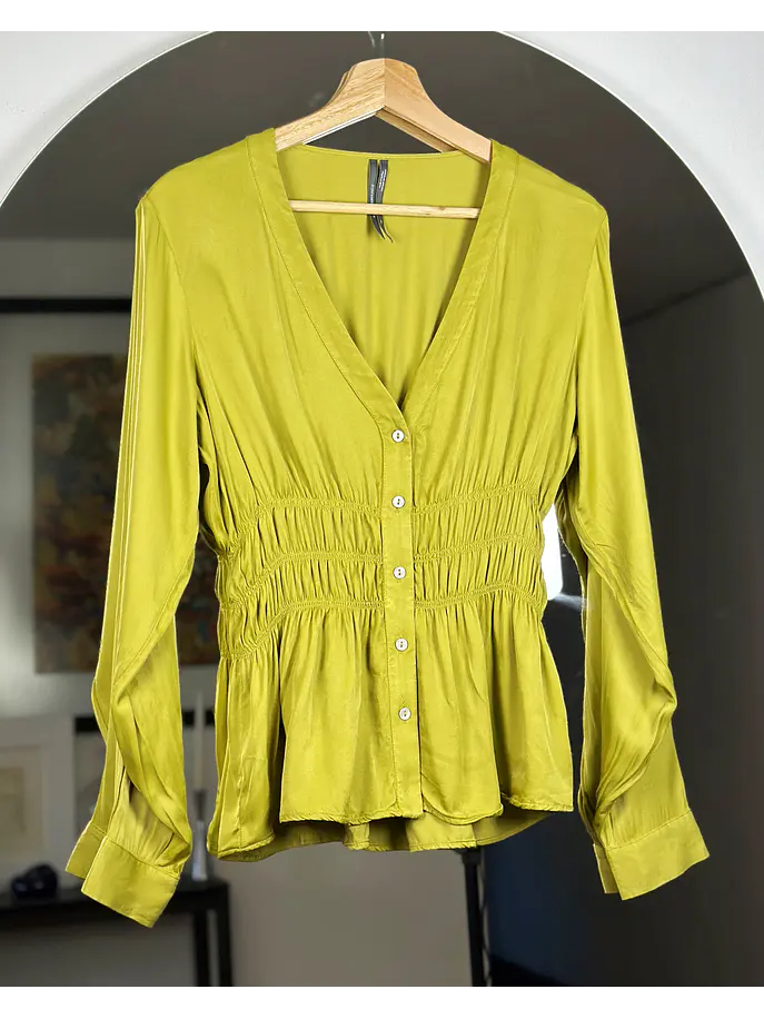 Top verde limon drapeado 1