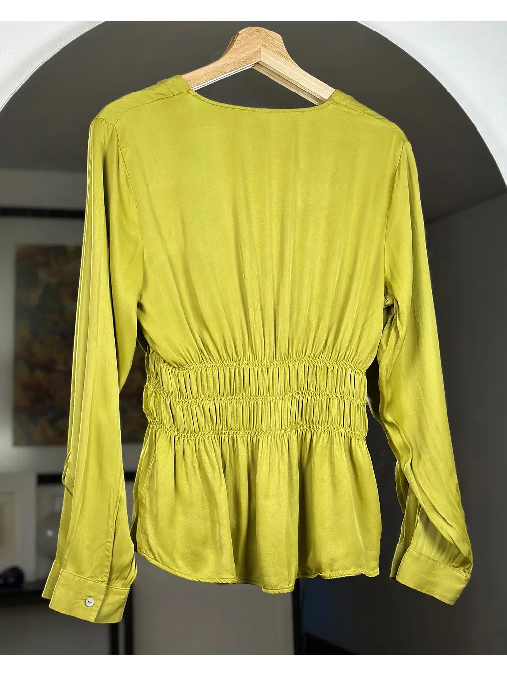 Top verde limon drapeado 3