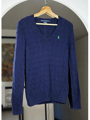 Chaleco trenzado azul