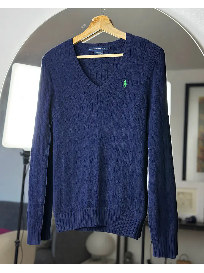 Chaleco trenzado azul 3