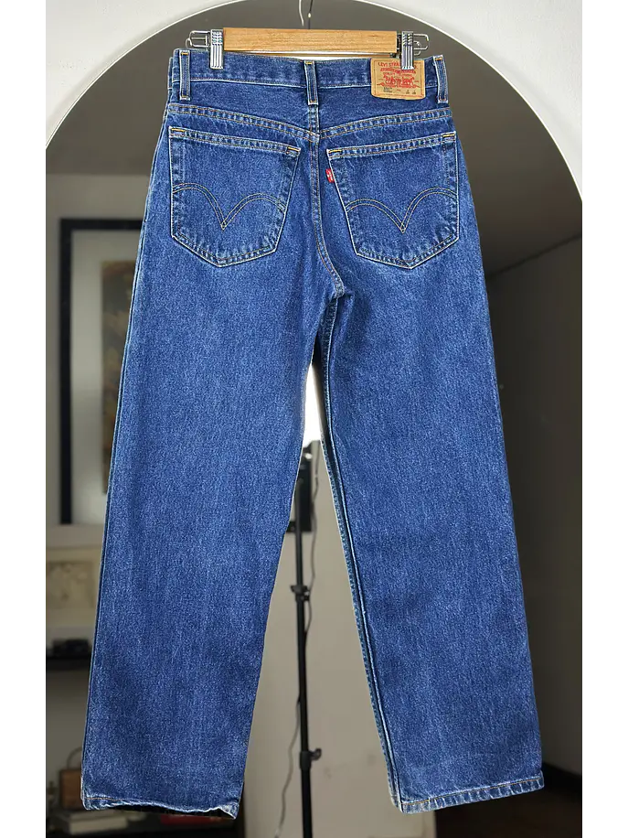 Jeans azul tiro alto 4