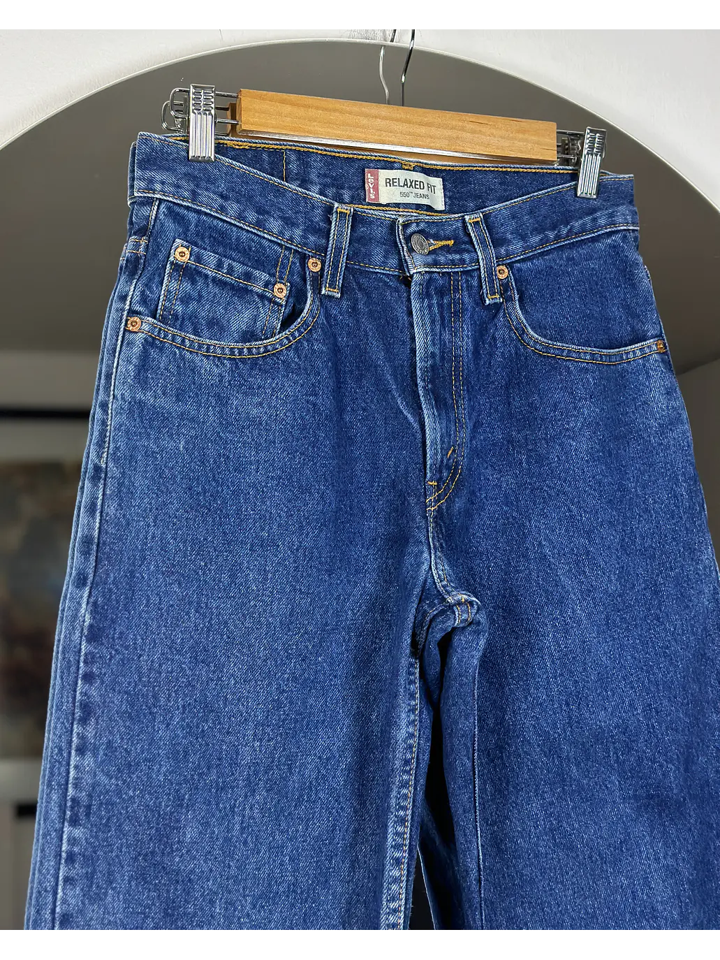 Jeans azul tiro alto 6