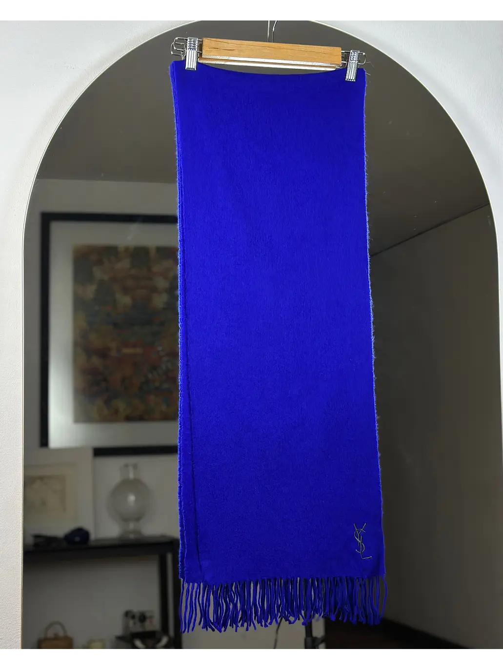 Bufanda de lana azul 1