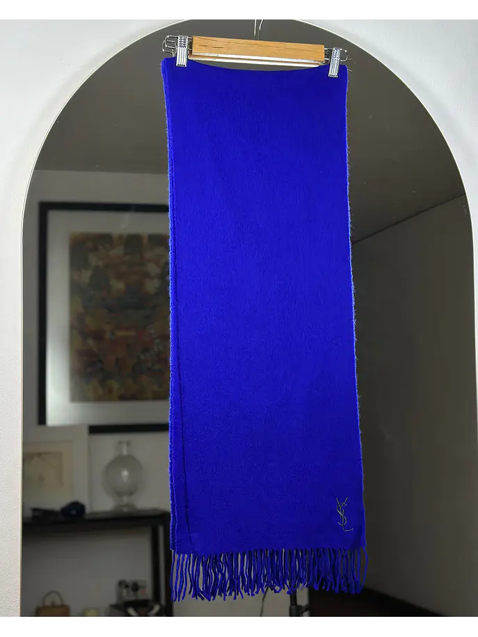 Bufanda de lana azul 1