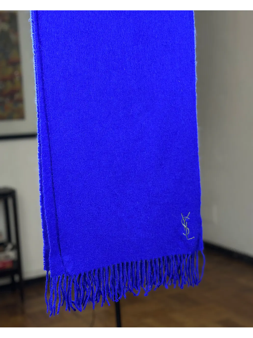 Bufanda de lana azul 2