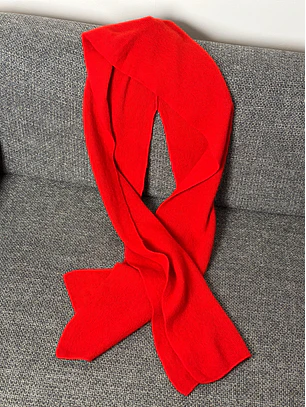 Capucha con bufanda roja