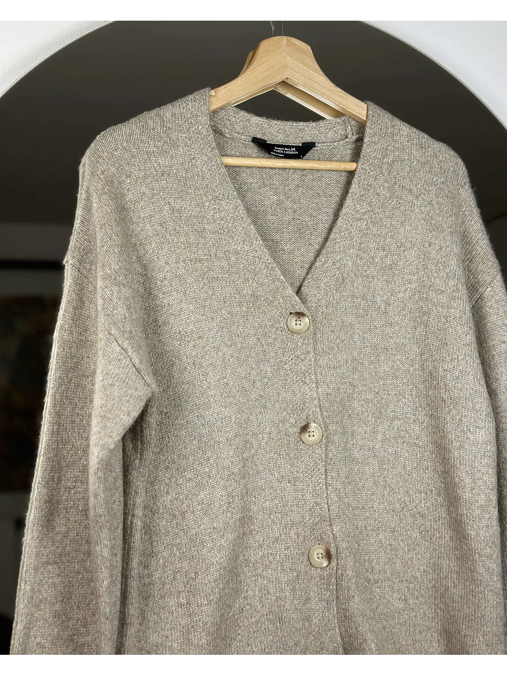 Cardigan beige jaspeado 3