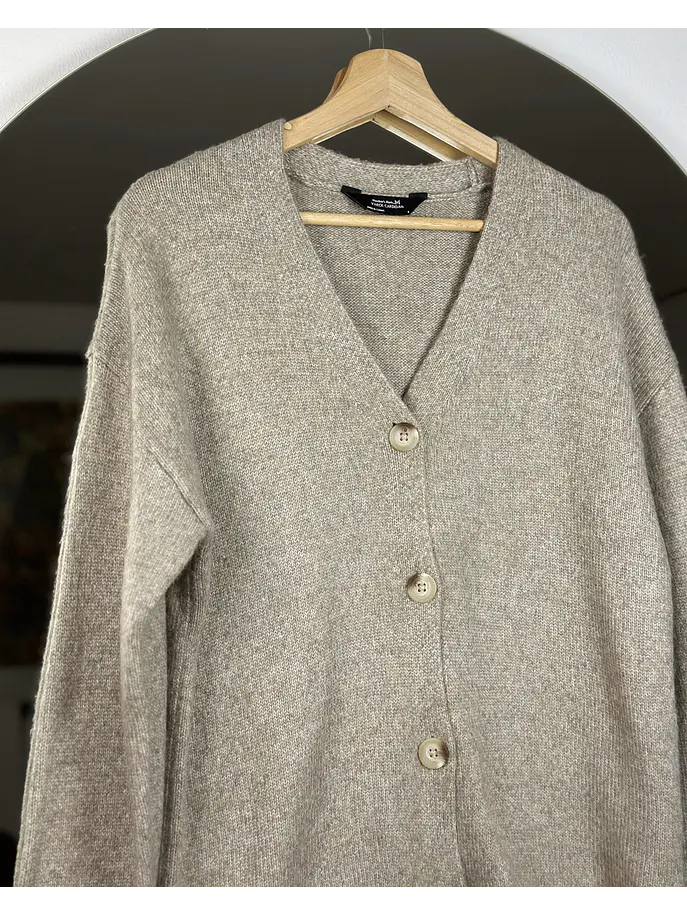 Cardigan beige jaspeado 3
