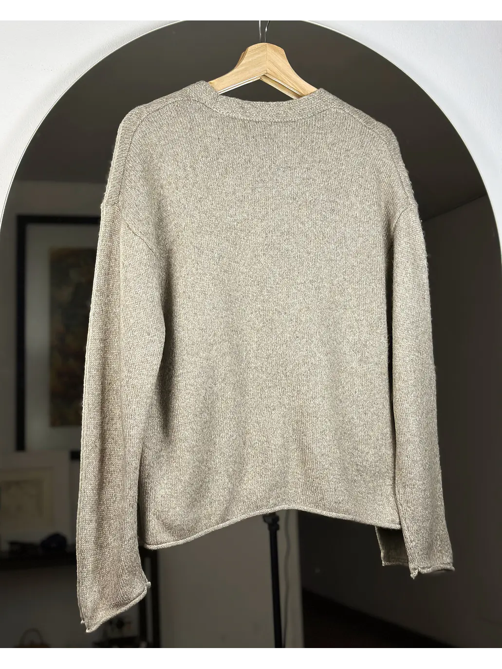 Cardigan beige jaspeado 4