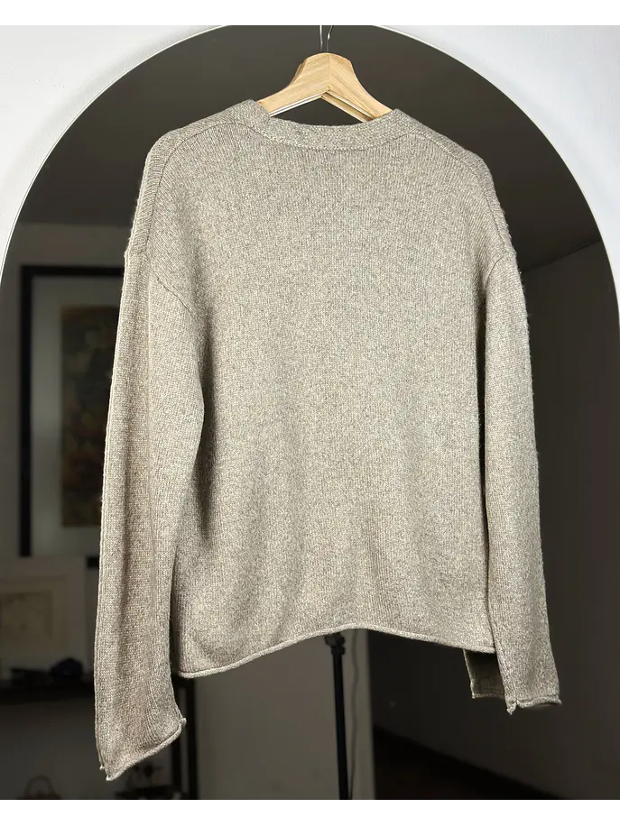Cardigan beige jaspeado 4