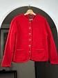 Chaqueta de lana roja bordada - Miniatura 1