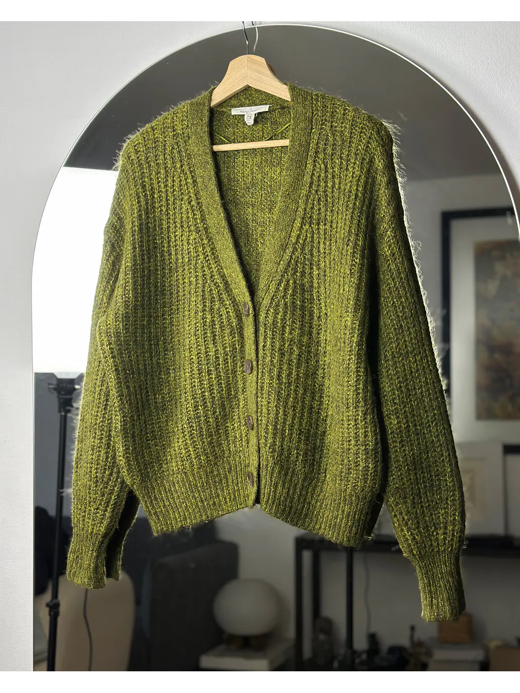 Cardigan verde jaspeado 1