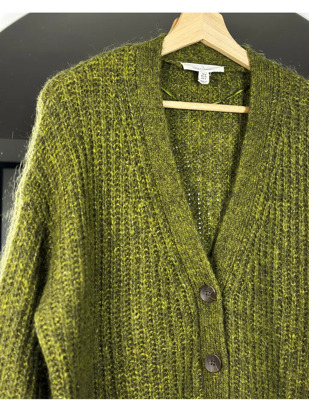 Cardigan verde jaspeado 3