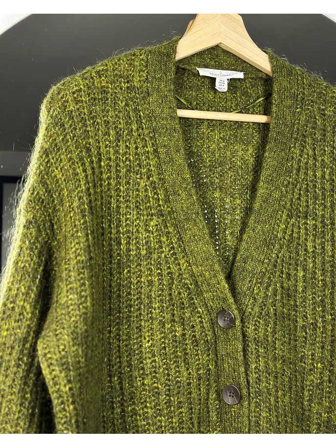 Cardigan verde jaspeado 3
