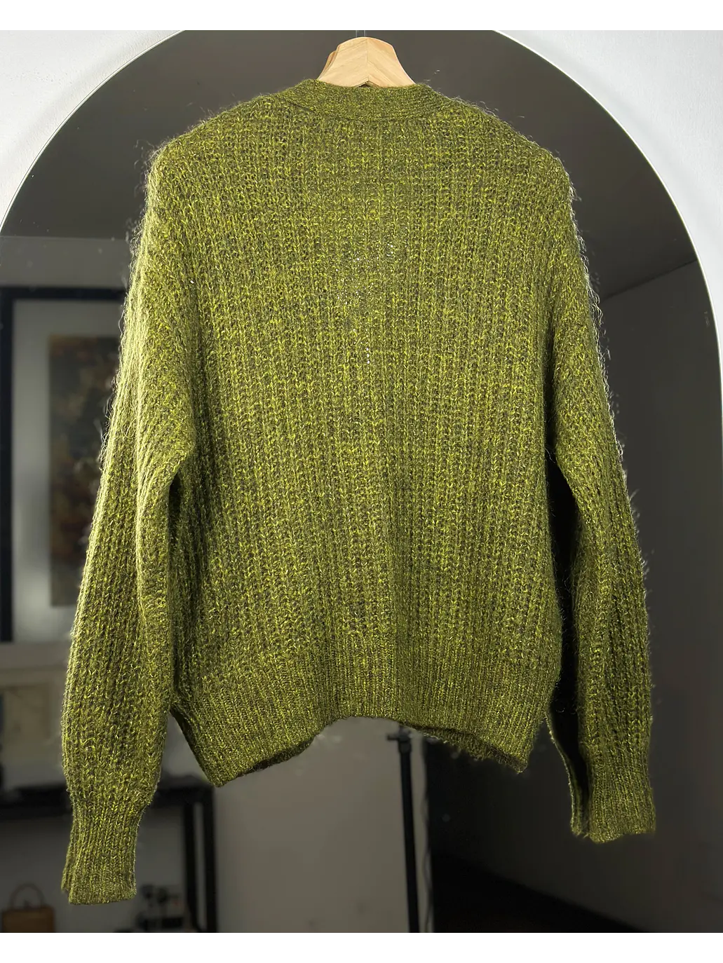 Cardigan verde jaspeado 4