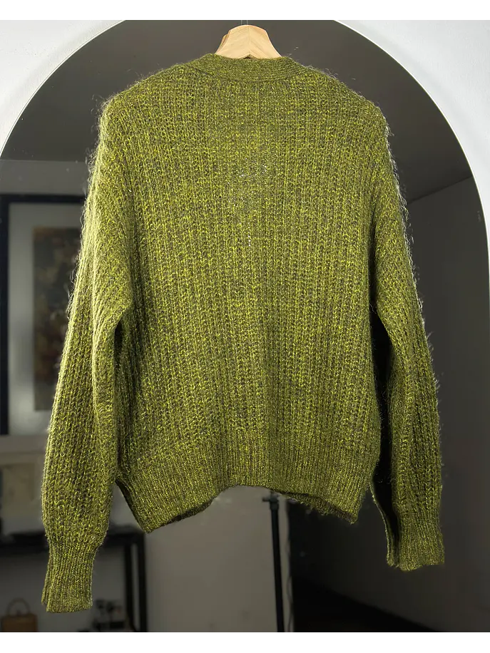 Cardigan verde jaspeado 4