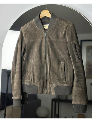 Chaqueta de gamuza cafe
