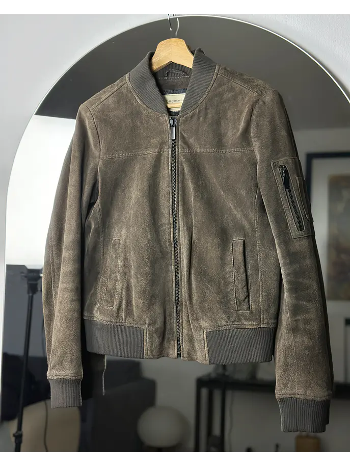 Chaqueta de gamuza cafe 1