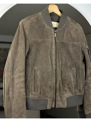 Chaqueta de gamuza cafe