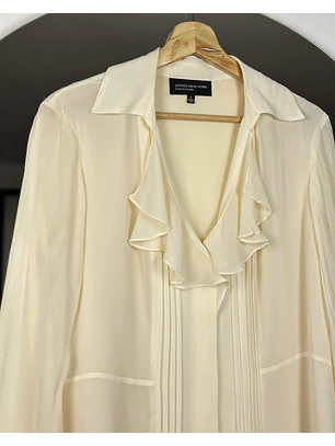Blusa de seda color crema
