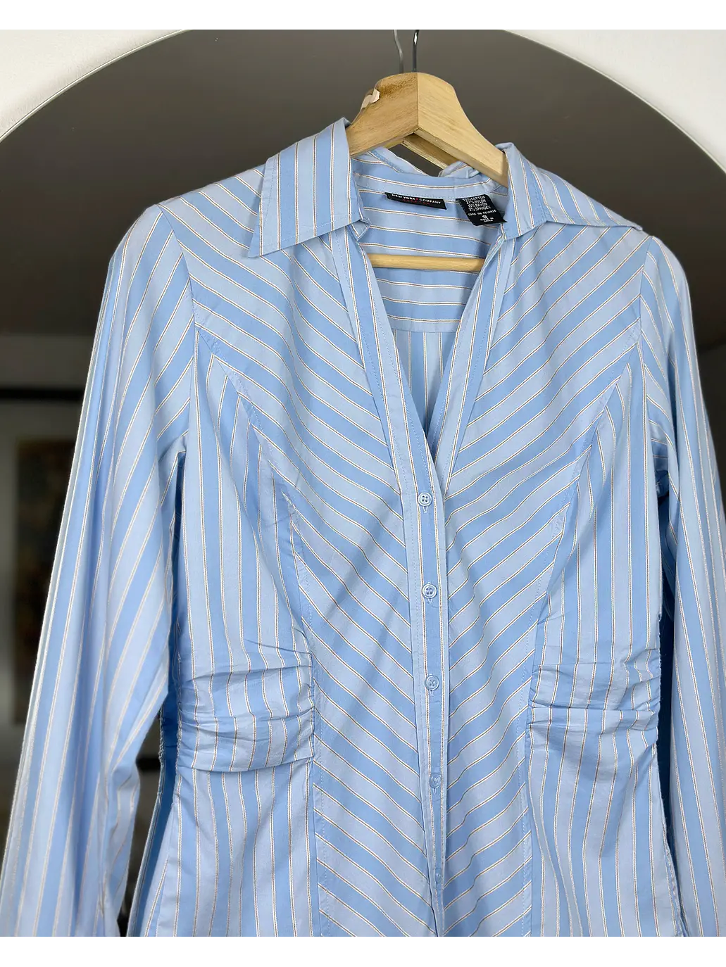 Camisa rayada celeste  2