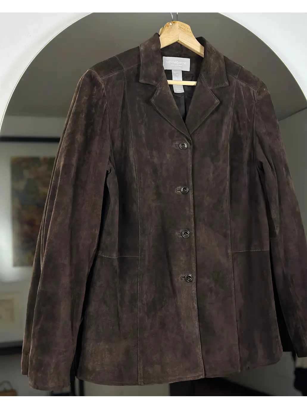 Chaqueta de gamuza café 1
