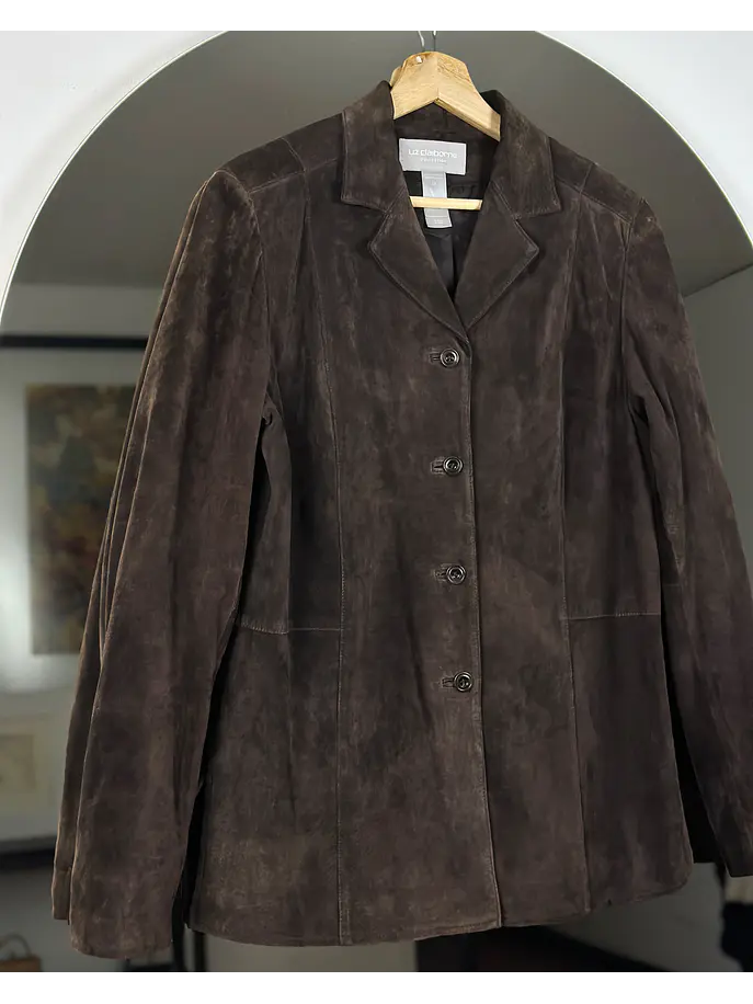 Chaqueta de gamuza café 1