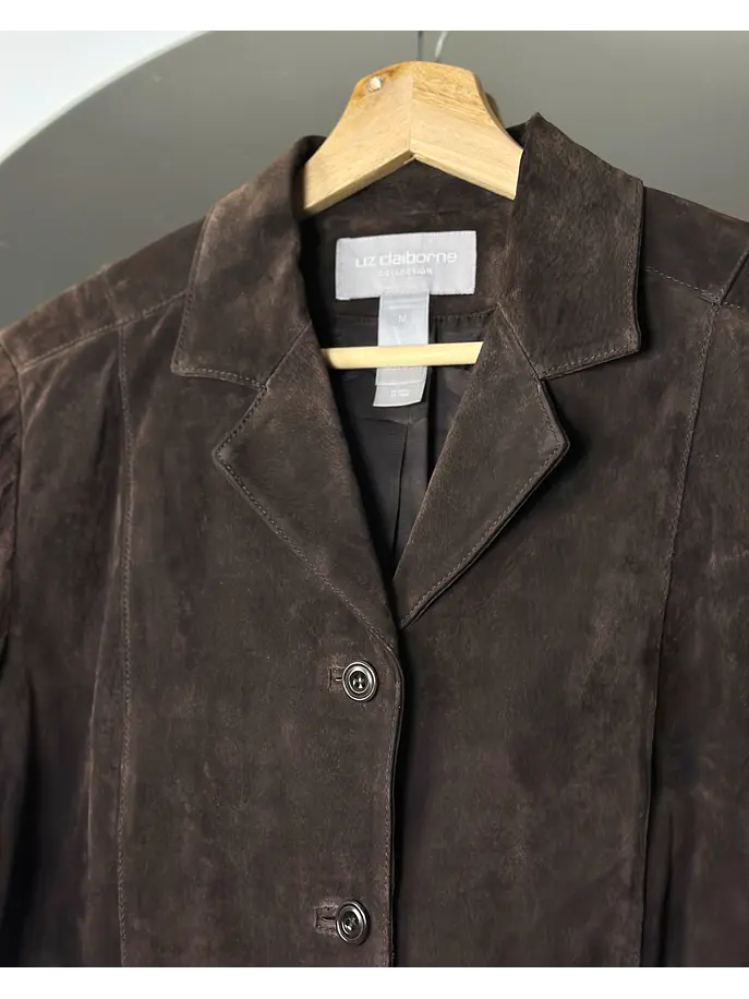 Chaqueta de gamuza café 5