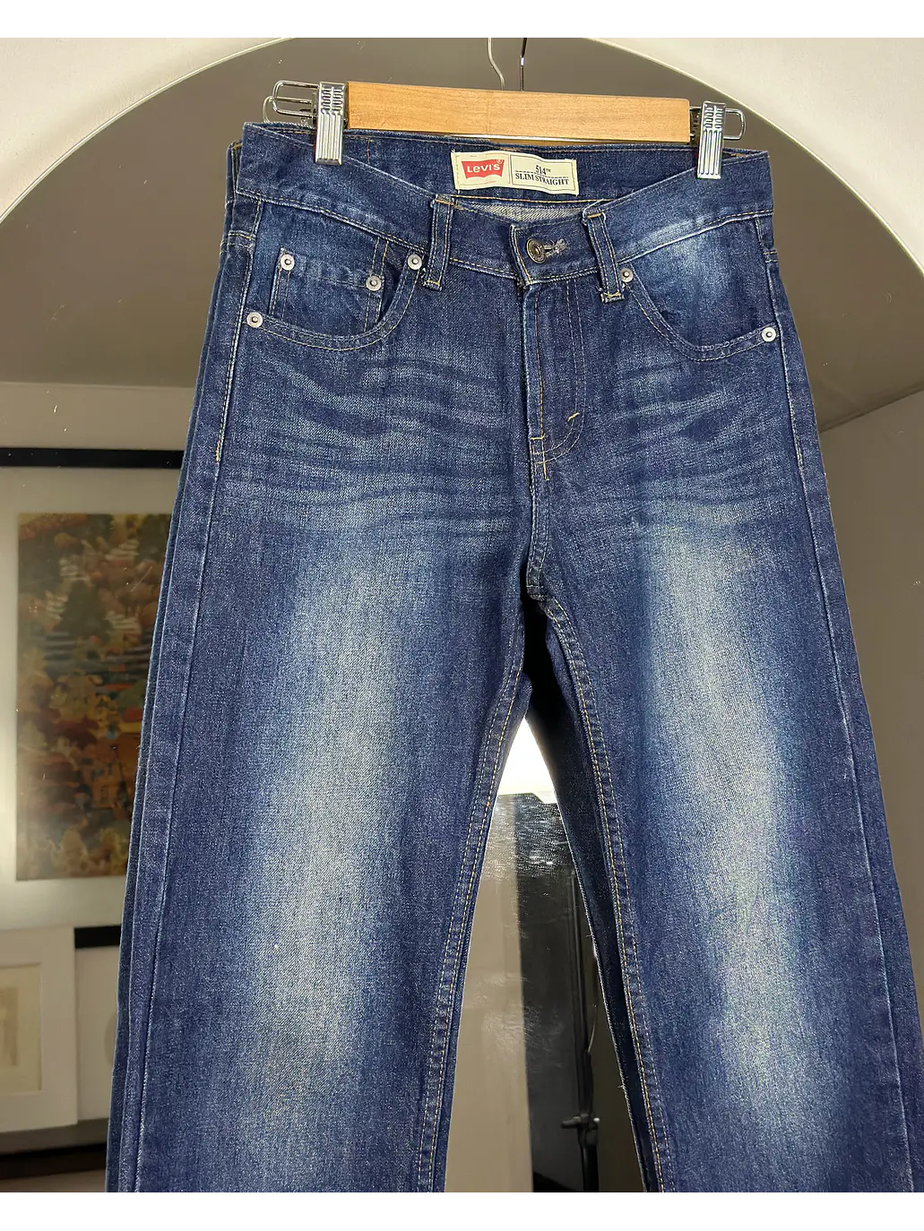 Jeans azul lavado recto 2
