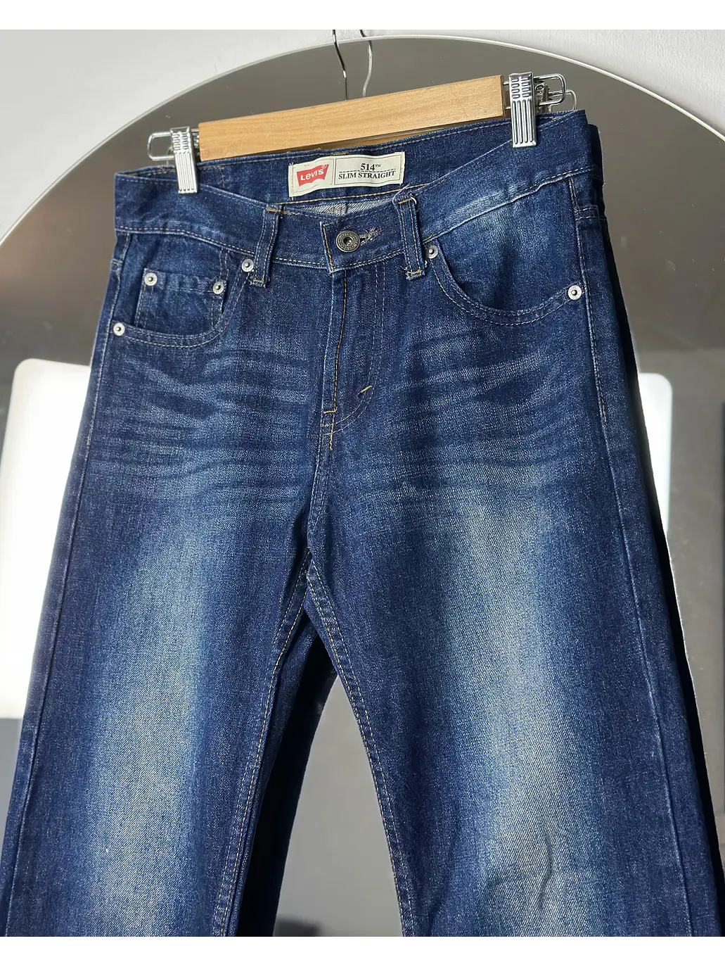 Jeans azul lavado recto 3