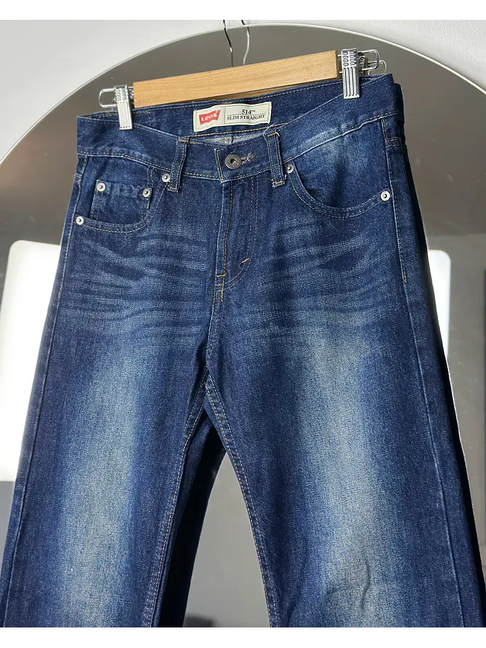 Jeans azul lavado recto 3