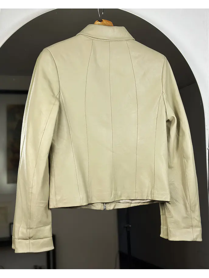 Chaqueta de cuero beige 5