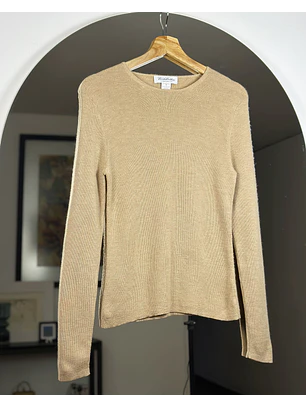 Chaleco beige lana merino