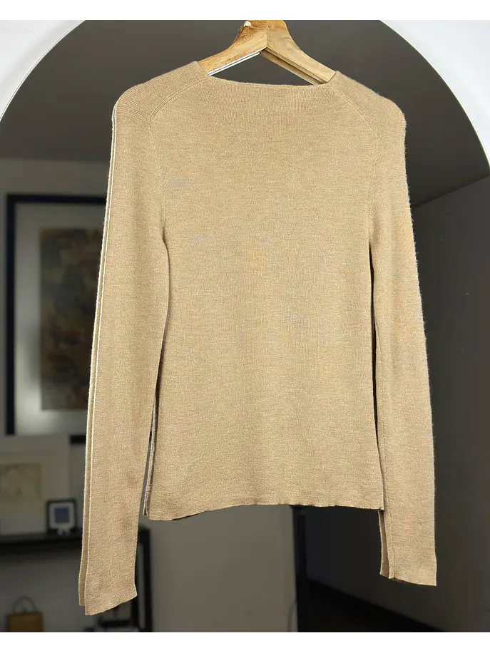 Chaleco beige lana merino 4