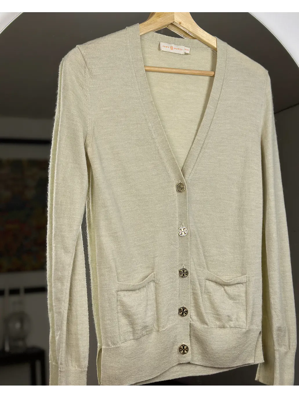 Cardigan beige lana merino 2